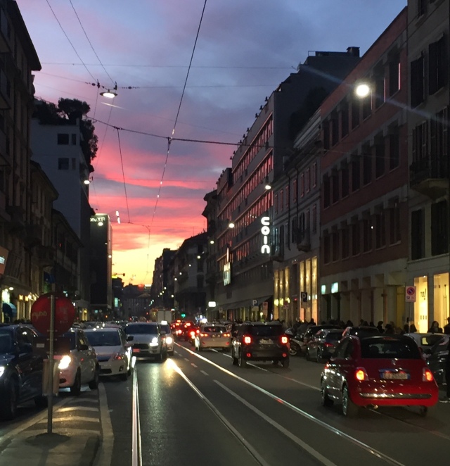 Sunset in Corso Vercelli, Milan