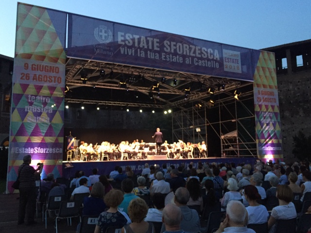 Stage with performing orchestra at Estate Sforzesco