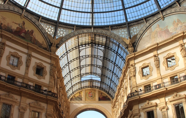 Galleria Vittorio Emanuele, Milan, detail and part of dome